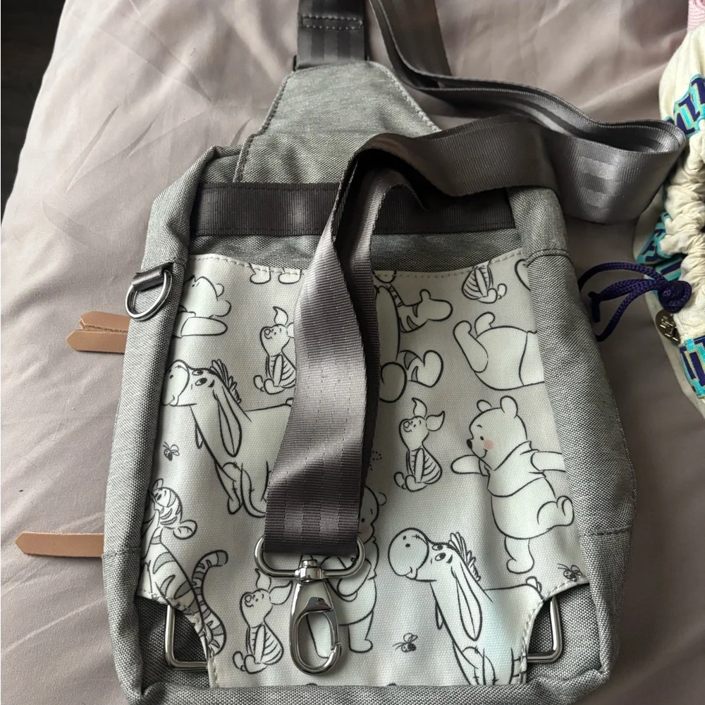 Disney Baby Teal and Gray Gingham Lined Backpack